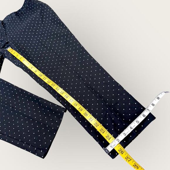 Liz Claiborne Classic Career Crop Tapered Ankle Pants Size 12 Black White Polka - Picture 12 of 13